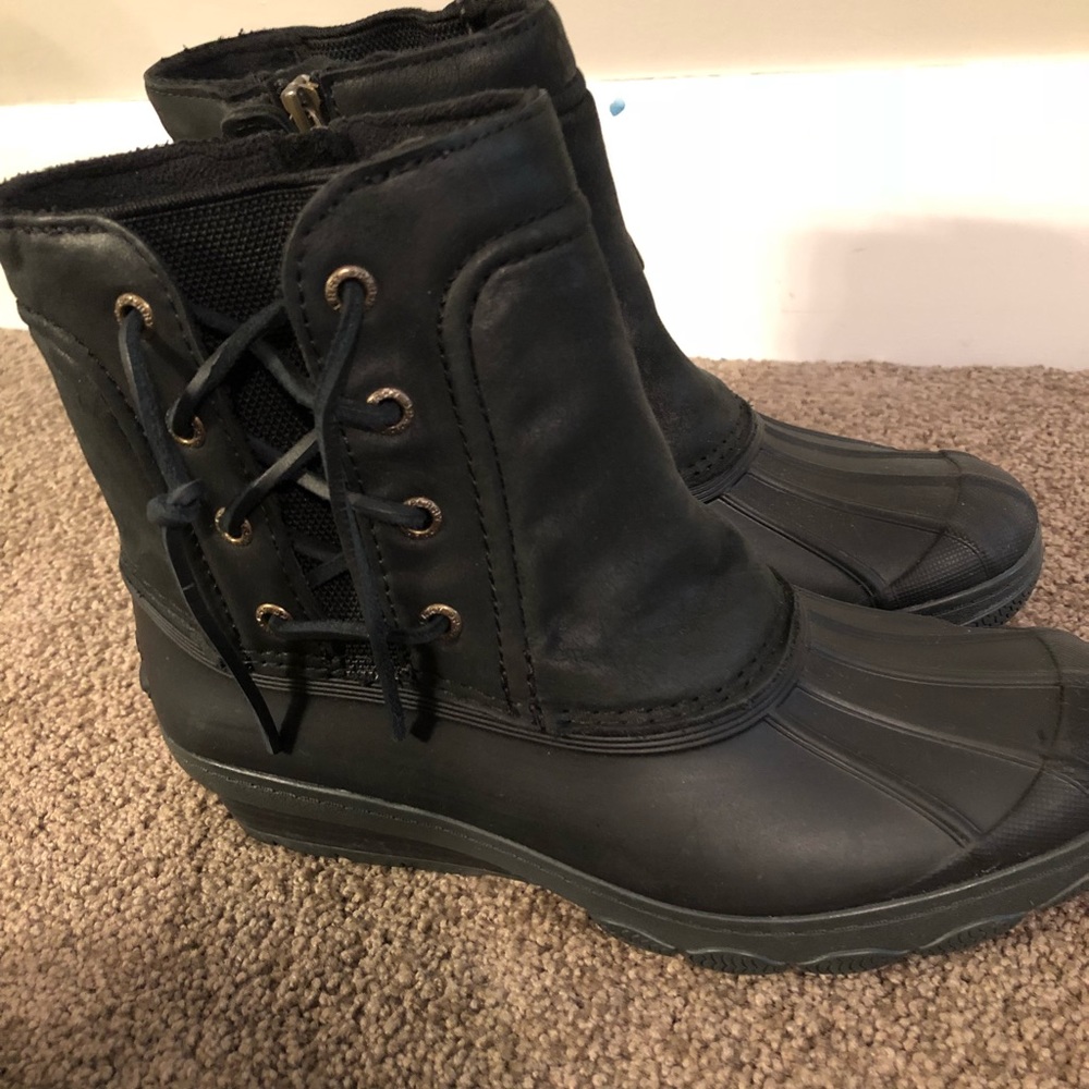 Sperry black boots